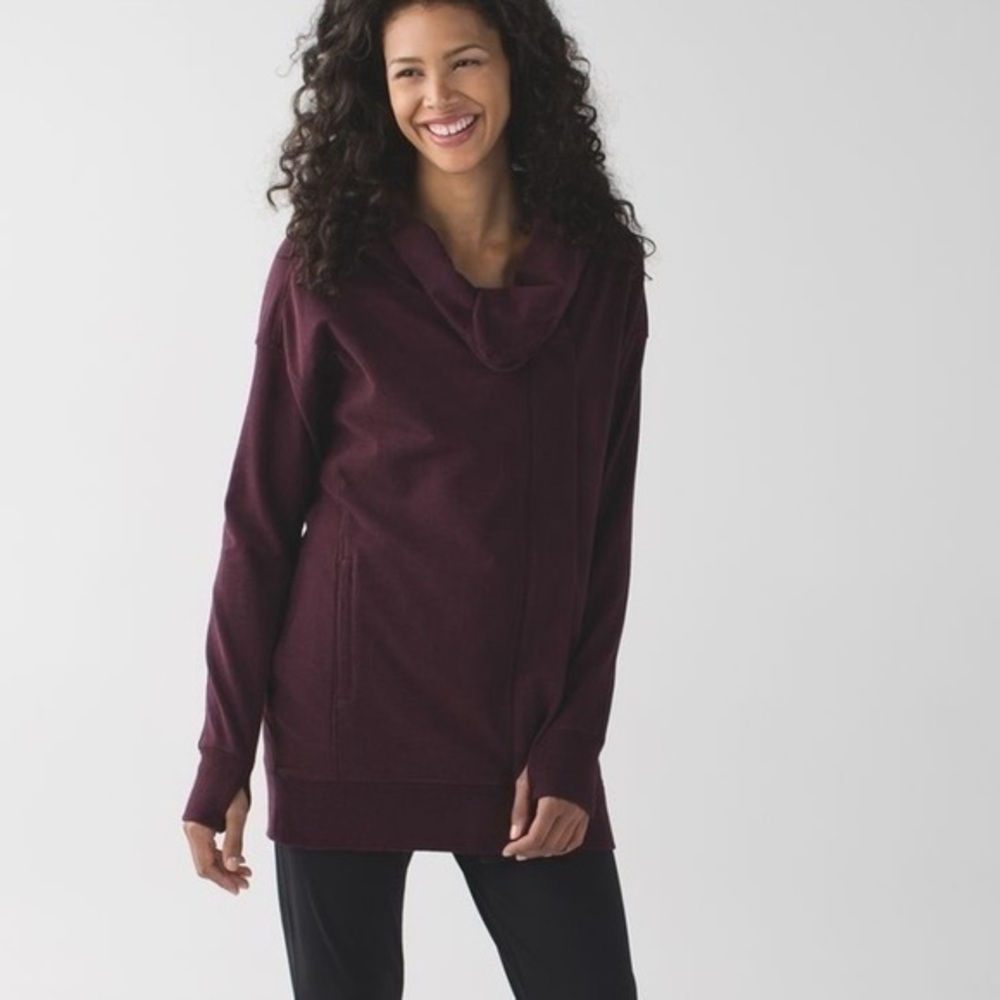 Lululemon maroon wrap up hooded jacket